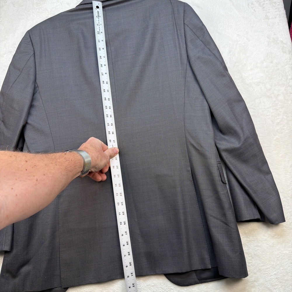 Canali Charcoal Pinstripe Suit 42R Classic Fit Wool Silk Italy Mens - Picture 11 of 16
